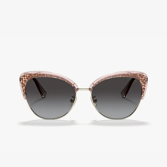 Coach Accessories - COACH Signature Cateye Sunglasses - Shiny Light Gold/Light Pink